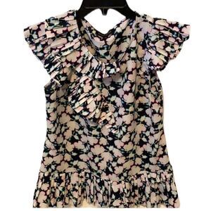 Banana Republic Floral Ruffle Blouse